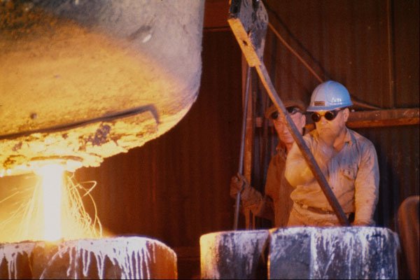 667029 Pouring At Sydney Steel Mill, Nova Scotia, Canada A4 Photo Print
