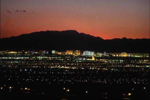 668099 Las Vegas Lights From Lake Mead Drive A4 Photo Print