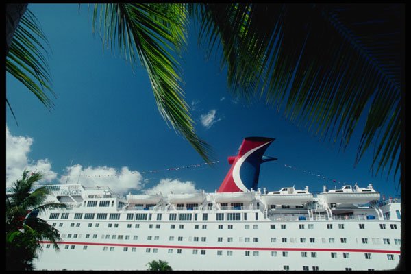669037 Swaying Palm Trees Greet Caribbean Cruise Ships A4 Photo Print