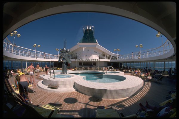 669050 Pool Area On Royal Princess Cruise Ship A4 Photo Print