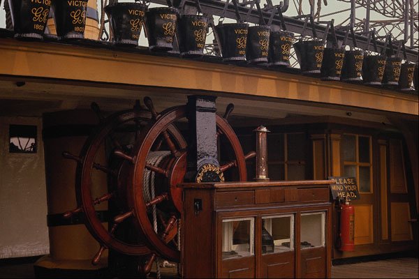 669063 HMS Victory, Wheel With Binnacle And Compasses A4 Photo Print