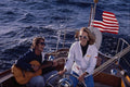 669076 Sailing, Couple In Cockpit, Girl On Helm A4 Photo Print