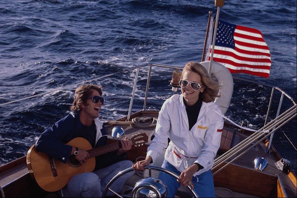 669076 Sailing, Couple In Cockpit, Girl On Helm A4 Photo Print