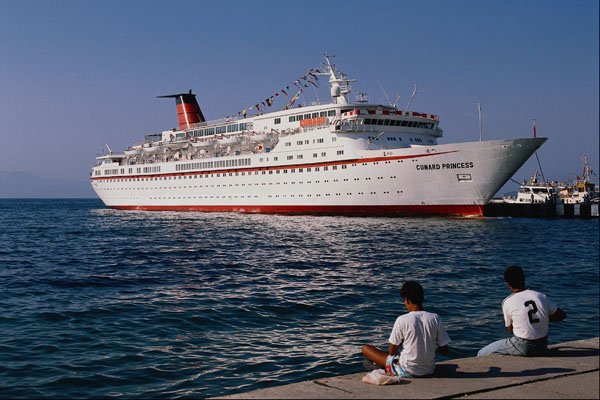 669089 Cunard Princess Liner, Kusadasi, Turkey A4 Photo Print