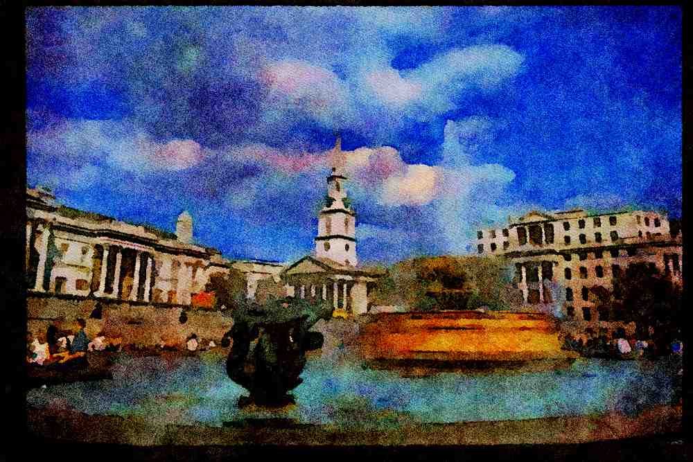 670006 Trafalgar Square, London, England A4 Limited Edition Watercolour Print