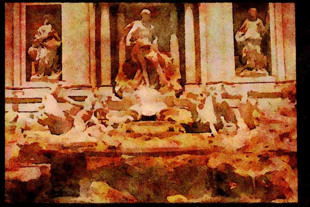 670021 Fountain, Rome, Italy A4 Limited Edition Watercolour Print