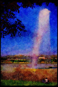 670024 Capt. Cook Memorial Water Jet, Canberra, Australia A4 Limited Edition Watercolour Print