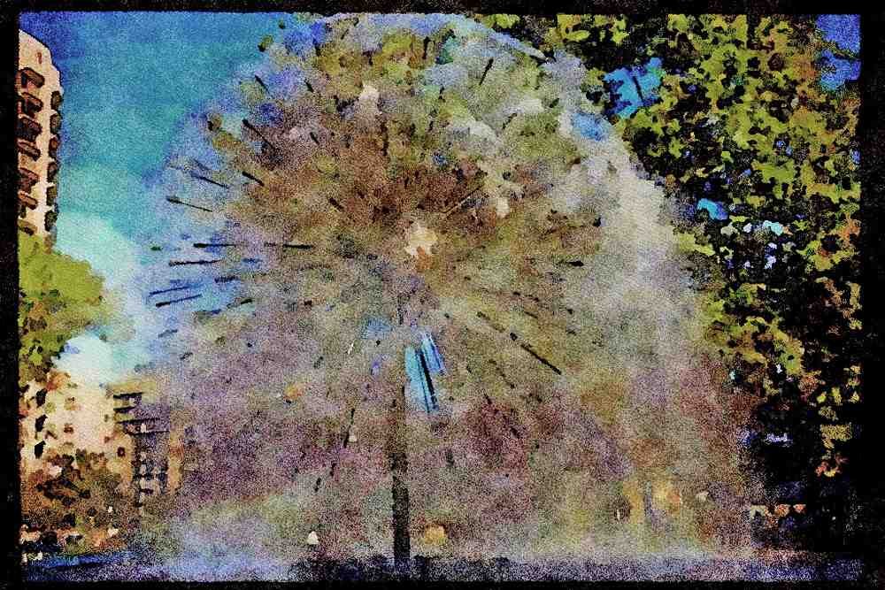 670025 El Alamein Fountain, Sydney, Australia A4 Limited Edition Watercolour Print