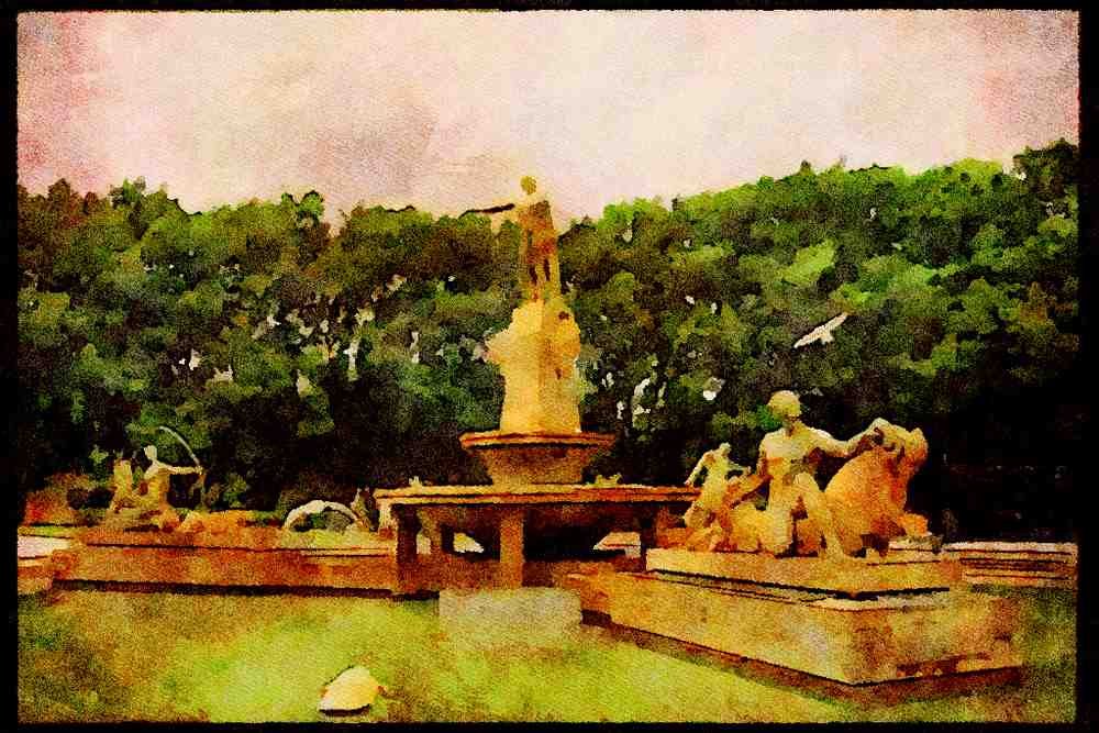 670026 Fountain, Hyde Park, Sydney, Australia A4 Limited Edition Watercolour Print