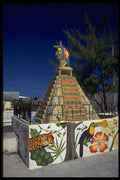 670028 Mayan Design Water Fountain, Belize A4 Photo Print