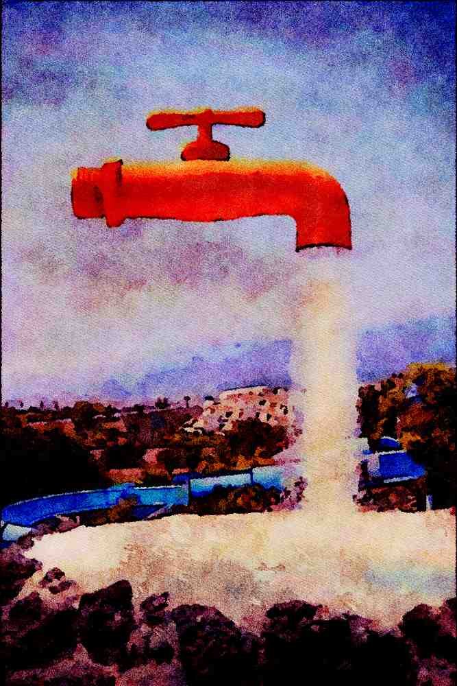 670033 Water Park, Tenerife, Canary Islands A4 Limited Edition Watercolour Print