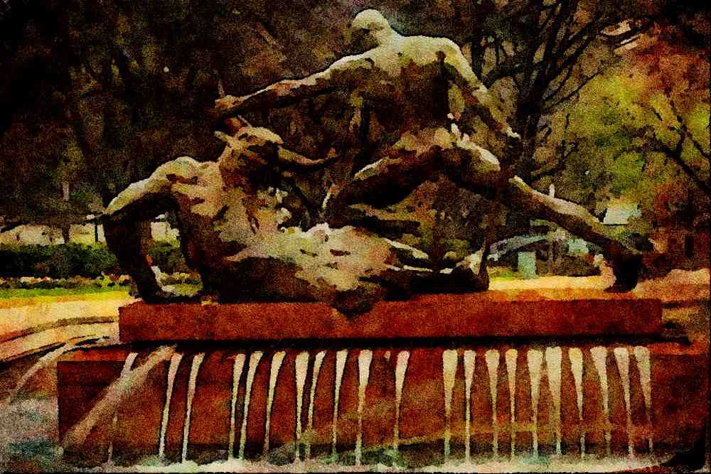 670037 Hyde Park Fountain, Sydney, Australia A4 Limited Edition Watercolour Print