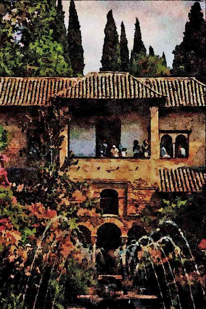 670049 Alhambra Jardines Del Generalife, Granada, Spain A4 Limited Edition Watercolour Print