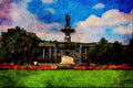 670060 Killan's Fountain At The Central Station, Wurzburg, Germany A4 Limited Edition Watercolour Print