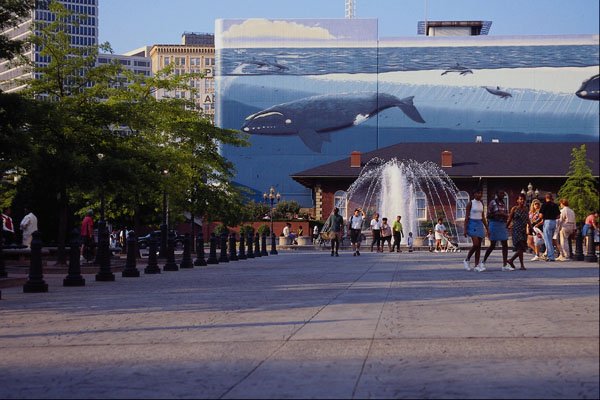 670063 Public Square And Fountain A4 Photo Print