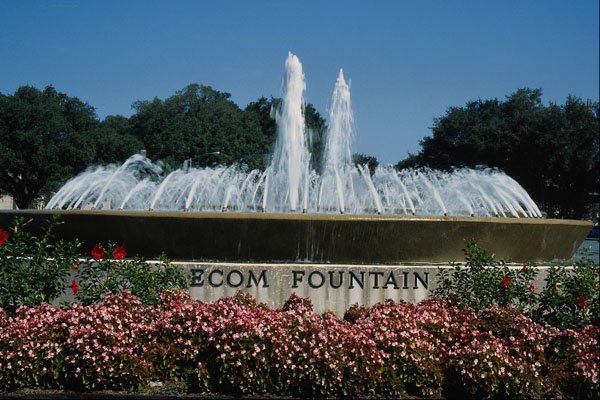 670068 Mecom Fountain Located On Main Street A4 Photo Print