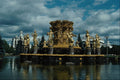 670073 Gold Statues On Fountain In Park, Moscow, Russia A4 Photo Print