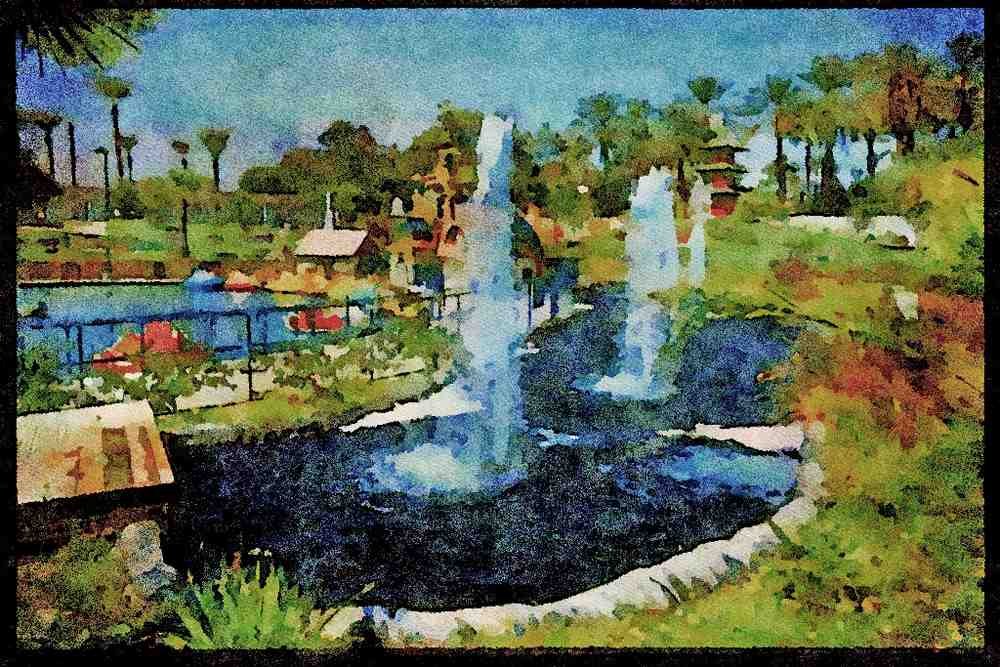 670084 Crazy Golf, Palm Springs, California, U.S.A. A4 Limited Edition Watercolour Print