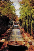 670096 Fountains, Palma De Mallorca, Spain A4 Limited Edition Watercolour Print