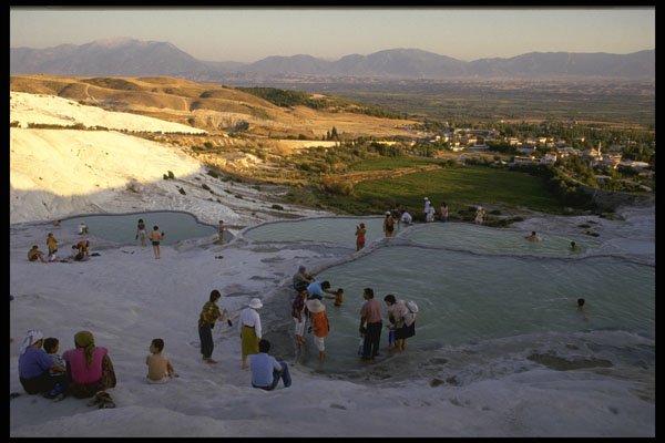 671004 Pamukkale, People In Hot Water Basins, Turkey A4 Photo Print