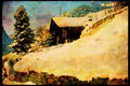 671009 Mountain Home, Switzerland A4 Limited Edition Watercolour Print