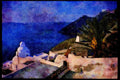 671018 Santorini, Greece A4 Limited Edition Watercolour Print