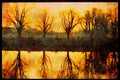 671019 Winter Morning Reflection On Thames River, London, England A4 Limited Edition Watercolour Print