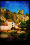 671021 Angles Sur L'Anglin, Vienne, France A4 Limited Edition Watercolour Print