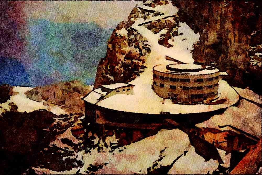 671039 View From Summit, Mt. Pilatus, Switzerland A4 Limited Edition Watercolour Print
