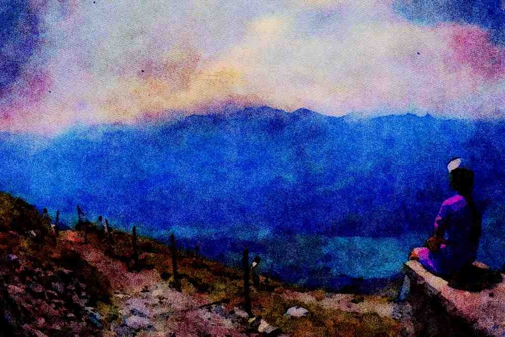 671040 Axalp (fish Eye), Brienzer Rothorn A4 Limited Edition Watercolour Print