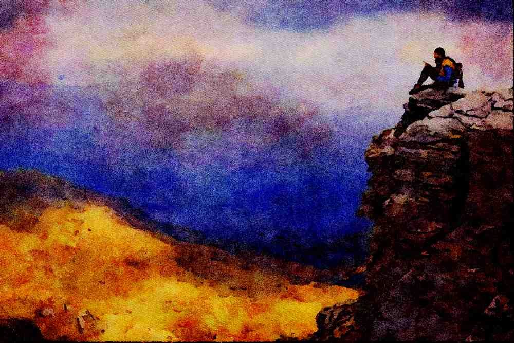 671042 View From Ben Vorlich, Loch Lomond, Britain A4 Limited Edition Watercolour Print