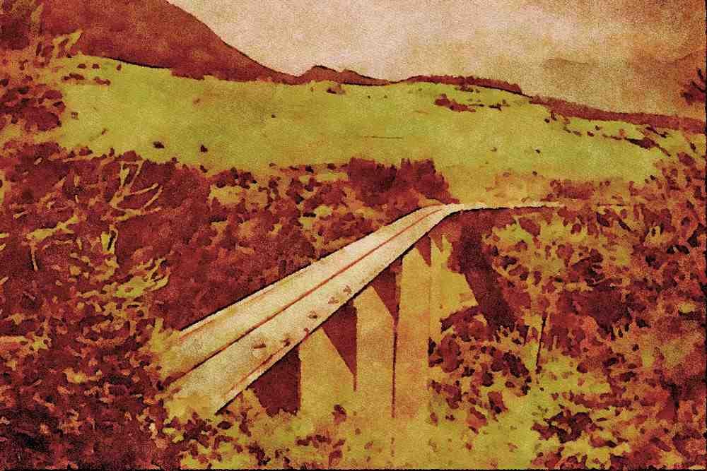 671046 On Motorway At Breener Pass Between Austria And Italy A4 Limited Edition Watercolour Print