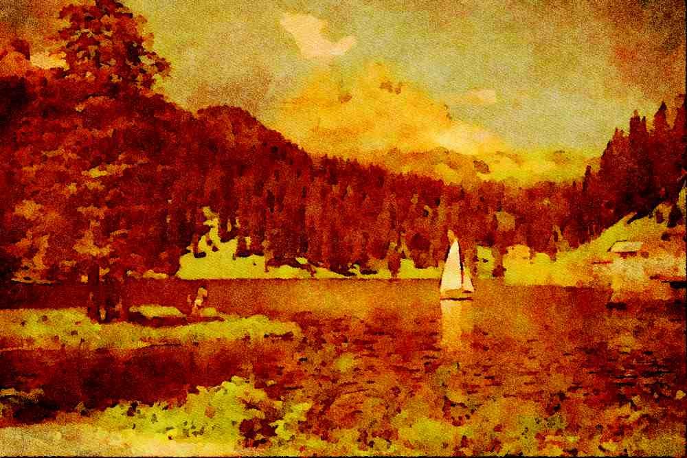 671047 Lago Di Misurina And Lavaredo Peaks, Dolomites, Italy A4 Limited Edition Watercolour Print