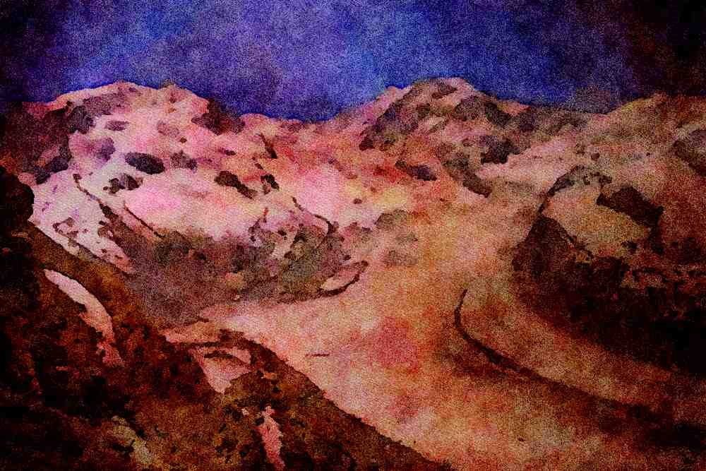 671050 Gorner Glacier Near Zermatt, Switzerland A4 Limited Edition Watercolour Print