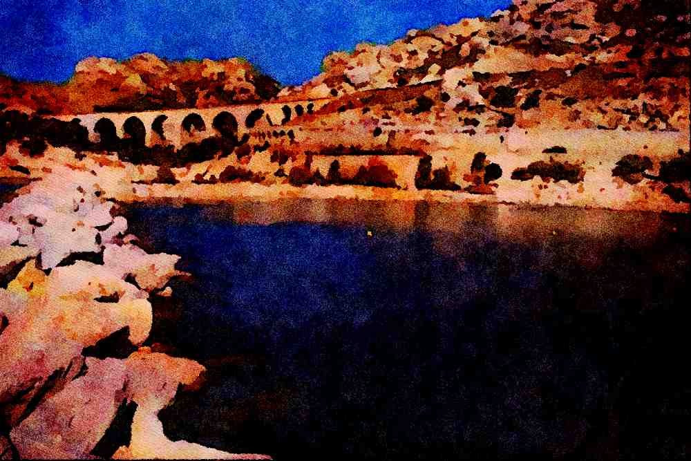 671059 Plages De Corbieres A4 Limited Edition Watercolour Print