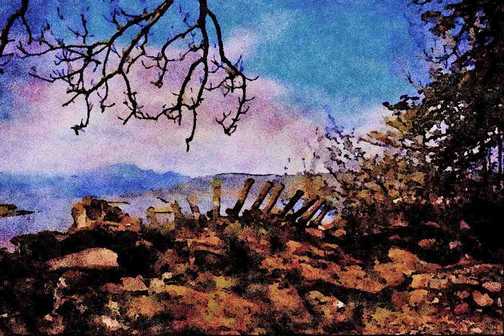 671070 A View From Ord Across Loch Eishort, Scotland A4 Limited Edition Watercolour Print