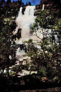 671074 Waterfall, Norway A4 Limited Edition Watercolour Print