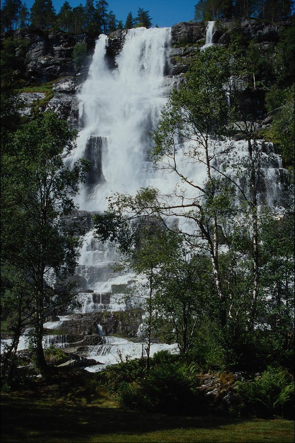 671074 Waterfall, Norway A4 Photo Print
