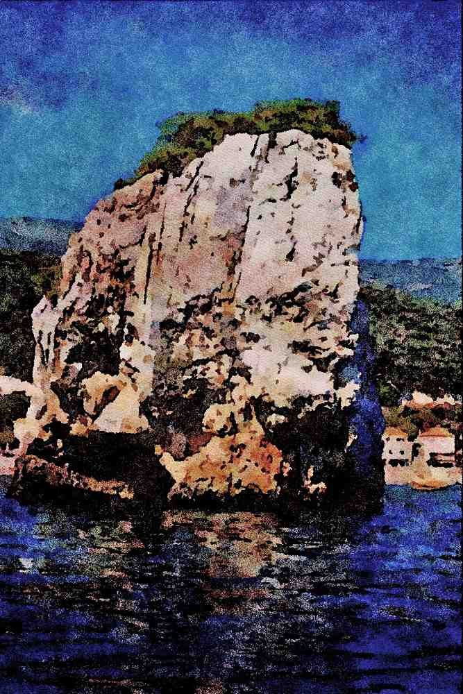 671075 Parga, Mainland Greece A4 Limited Edition Watercolour Print