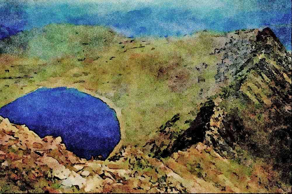 671081 Striding Edge From Helvellyn, Lake District, England A4 Limited Edition Watercolour Print