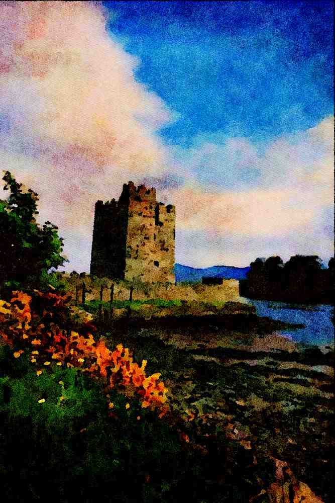 671091 Narrow Water Castle, County Down, Ireland A4 Limited Edition Watercolour Print