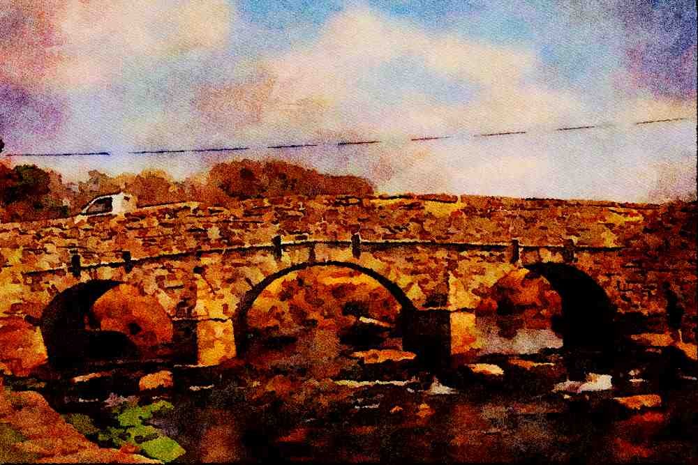671099 New Post Bridge, Devon, England A4 Limited Edition Watercolour Print