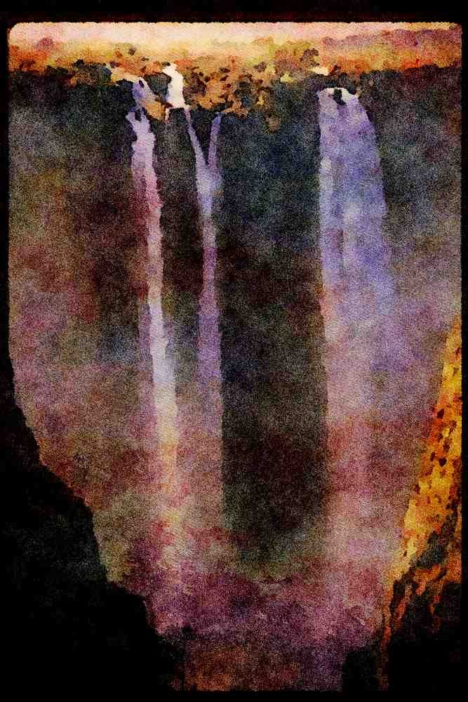 672011 Victoria Falls, Zimbabwe A4 Limited Edition Watercolour Print