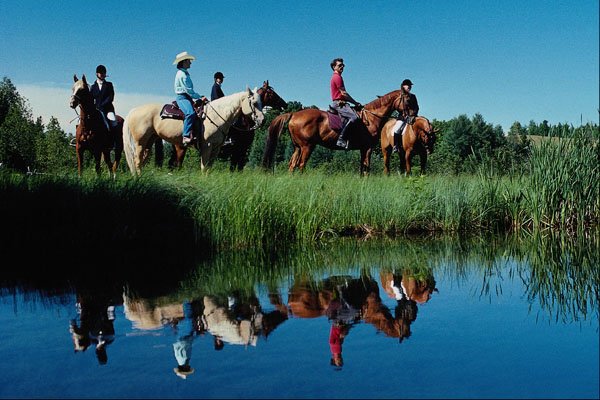 672013 Horse Riding At Barnston, Estrie, Quebec, Canada A4 Photo Print