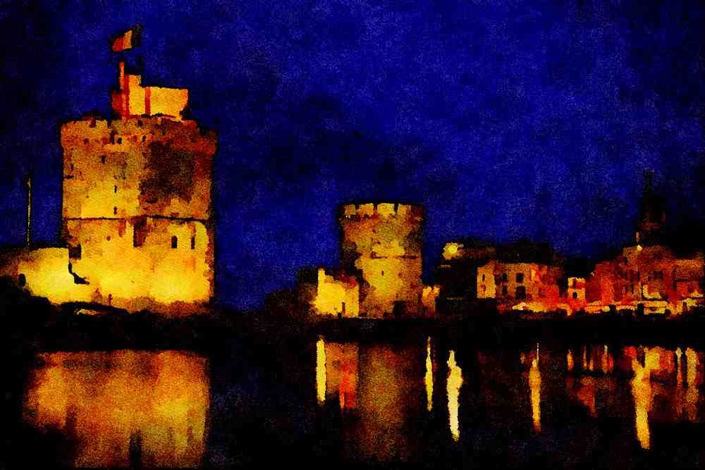 672016 Old Harbor, La Rochelle, France A4 Limited Edition Watercolour Print