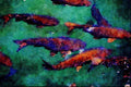 672028 Fish Background A4 Limited Edition Watercolour Print