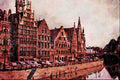 672044 Ghent, Belgium A4 Limited Edition Watercolour Print