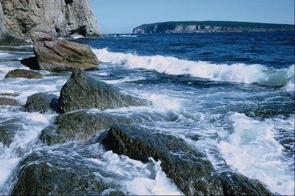 672046 Boulder Below Perce Rock, Gaspe, Quebec, Canada A4 Photo Print