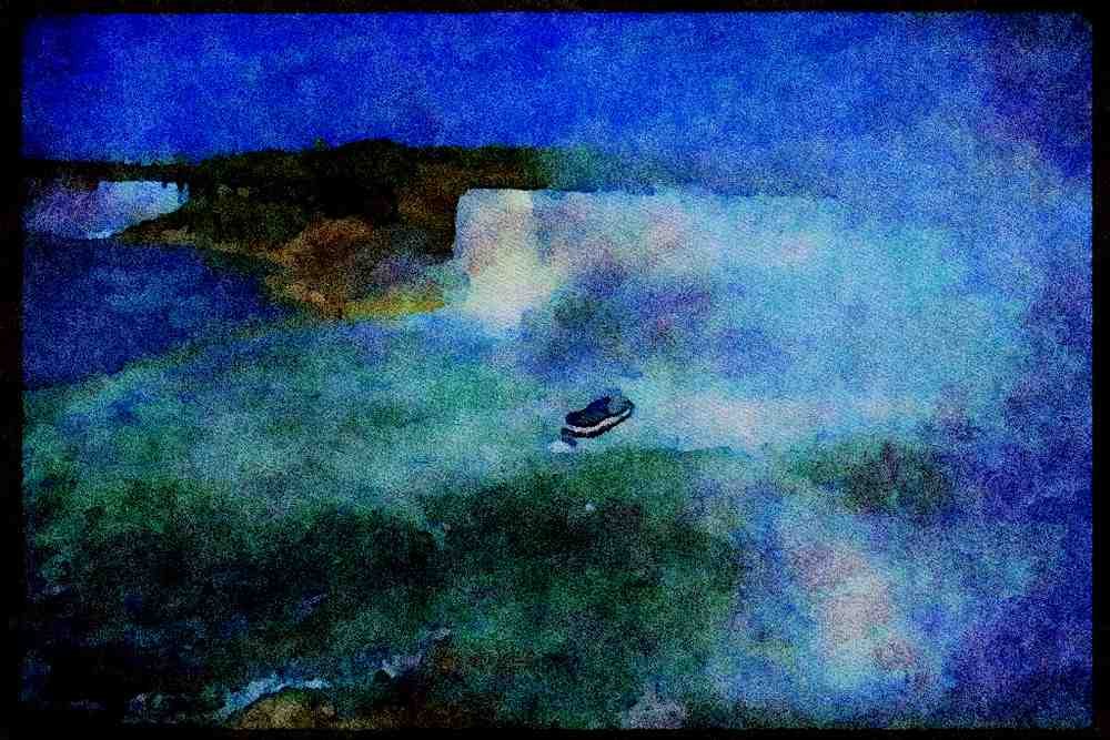672066 Maid Of The Mist In Horseshoe Falls, Niagara Falls A4 Limited Edition Watercolour Print