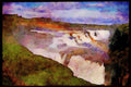 672067 Waterfall, Central Iceland A4 Limited Edition Watercolour Print